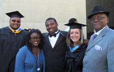 Amos Goodwine, Jr., far right, with EDP staff and students