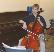 Music Education major David Chatterton played his cello during the Awards Ceremony reception