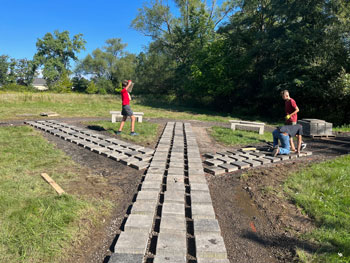 pavers laid at site