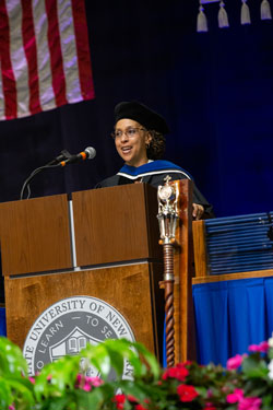 U.S. Attorney for the Western District of New York Trini Ross at the lectern