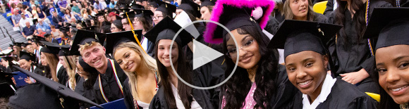 Graduates at commencement