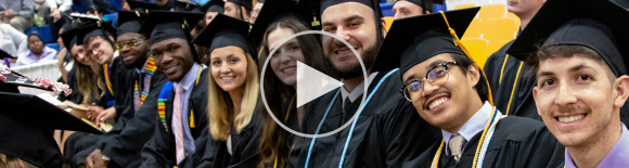 Graduates at commencement