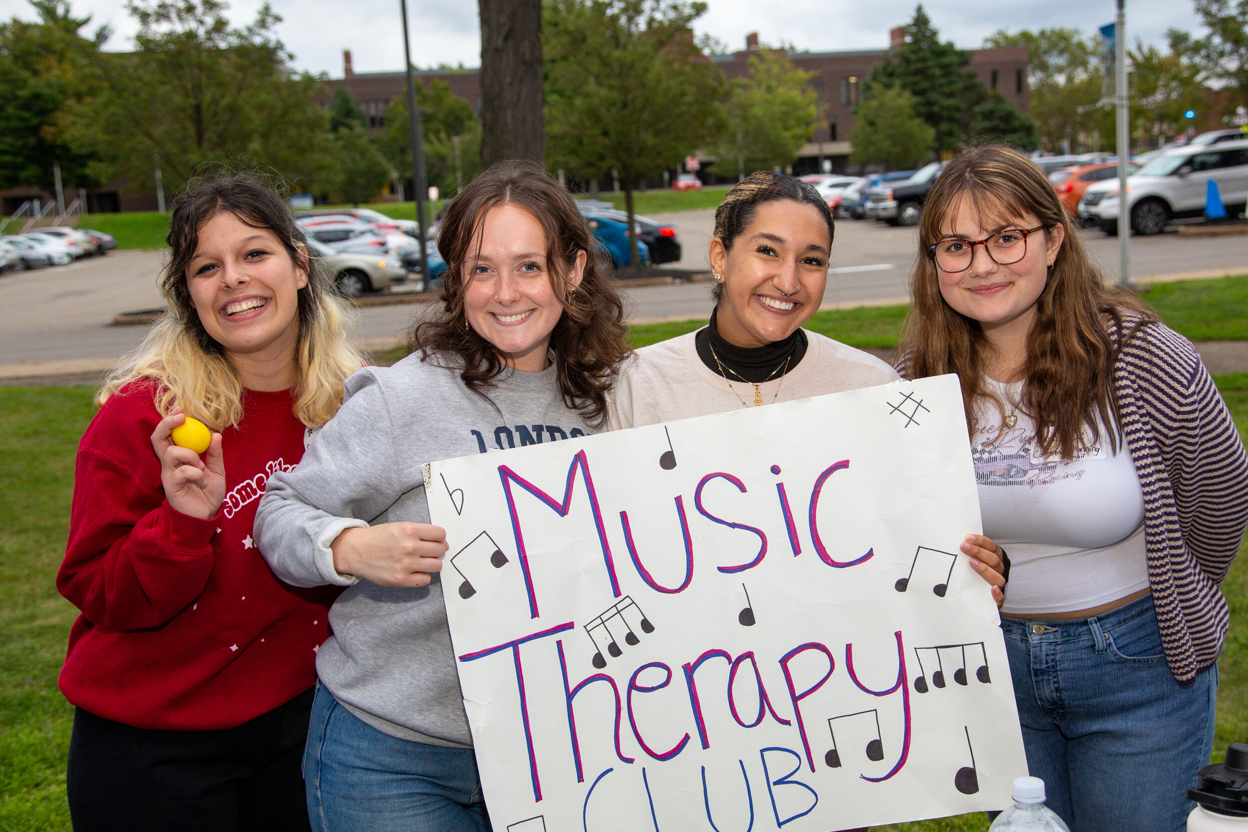 Students have access to more than a hundred clubs, like the Music Therapy Club seen here