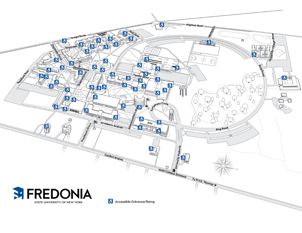 Accessible Entrances Map Fredonia Edu
