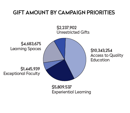 Gift Amounts by Campaign Priorities