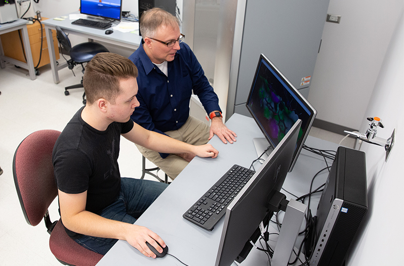 Kevin works with Biochemistry Professor Matthew Fountain