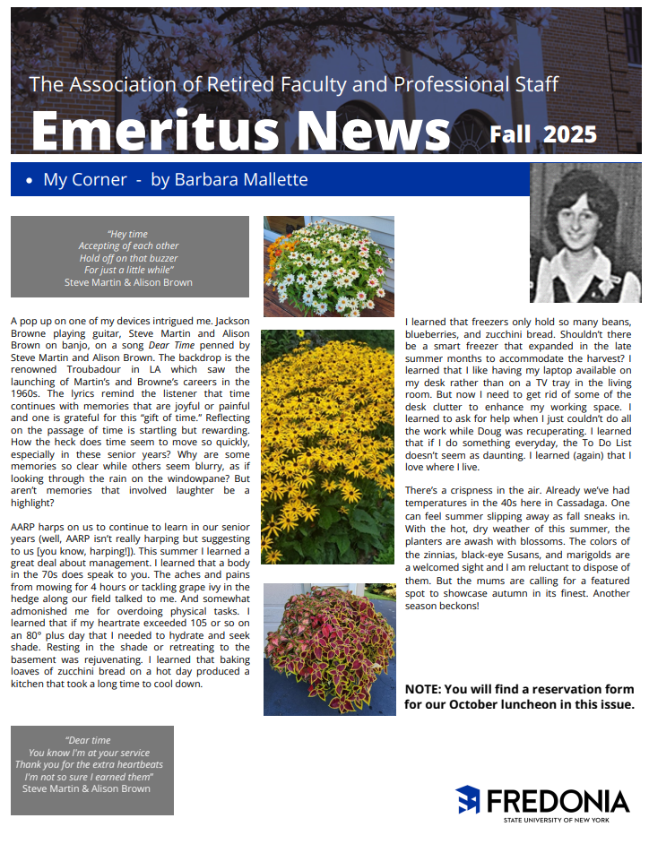 Image of the Fall 2025 newsletter