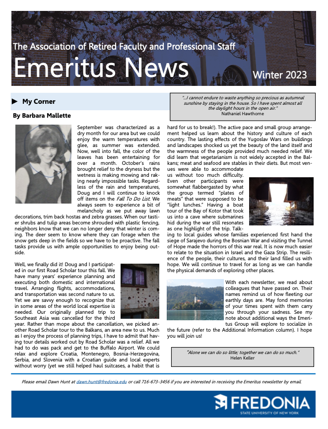 Emeritus Newsletter 2023 Winter PDF
