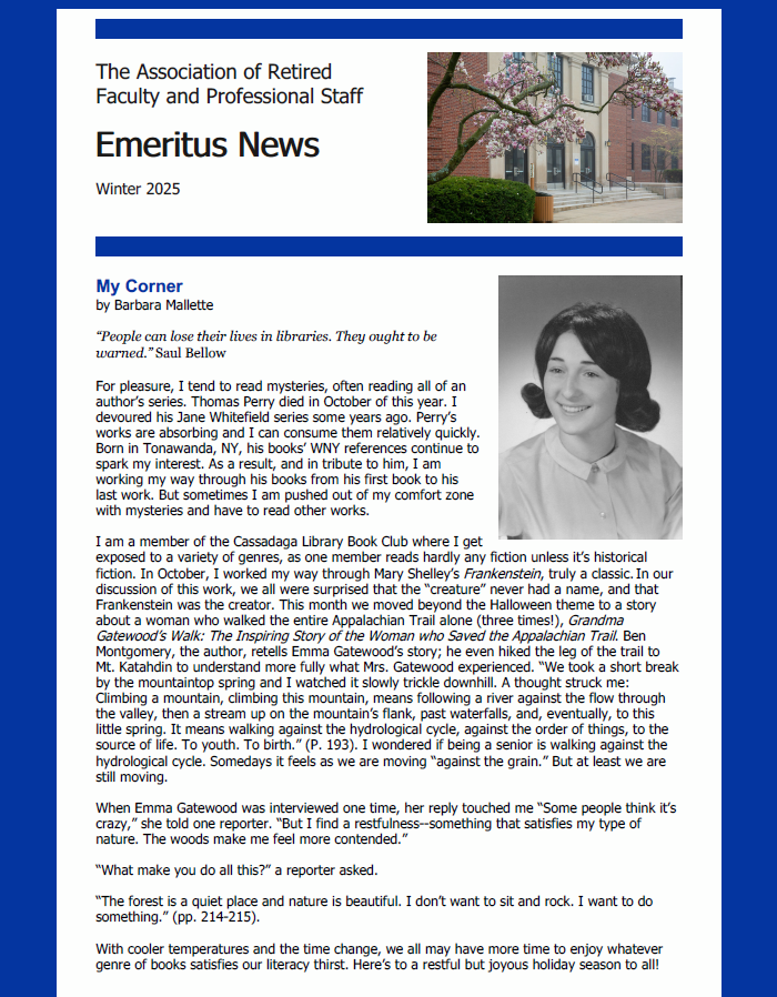 Image of the Winter 2025 newsletter