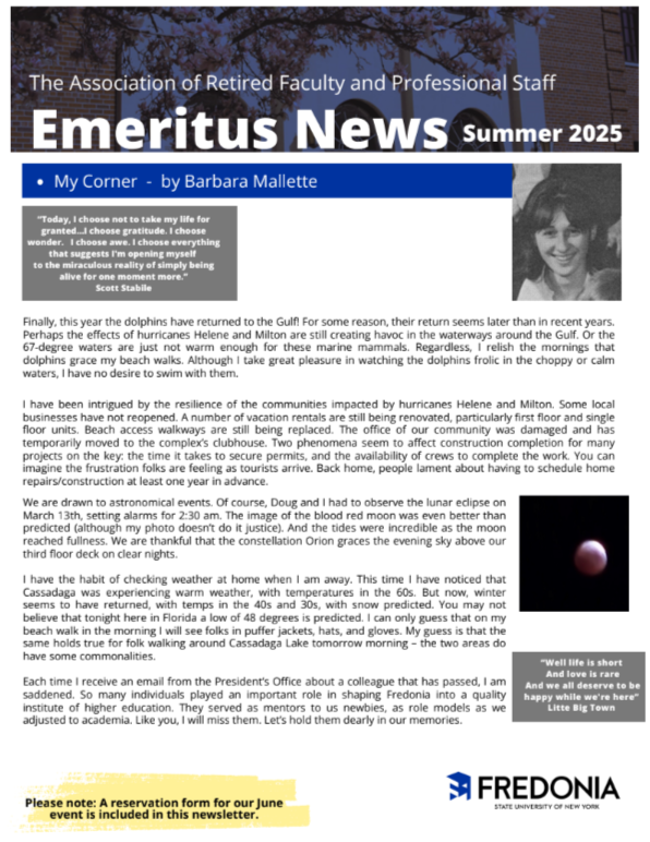 Image of the Summer 2025 newsletter