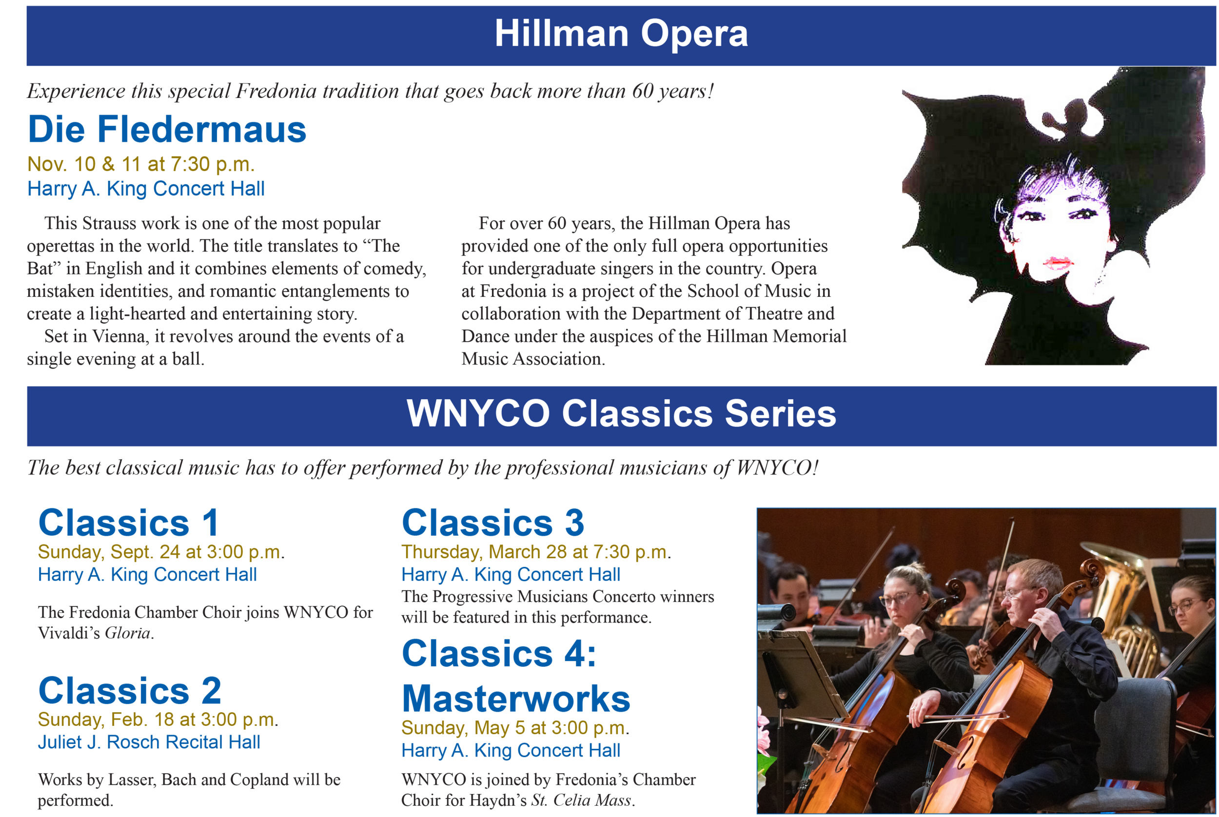 2023-24 Hillman Opera and WNYCO offerings