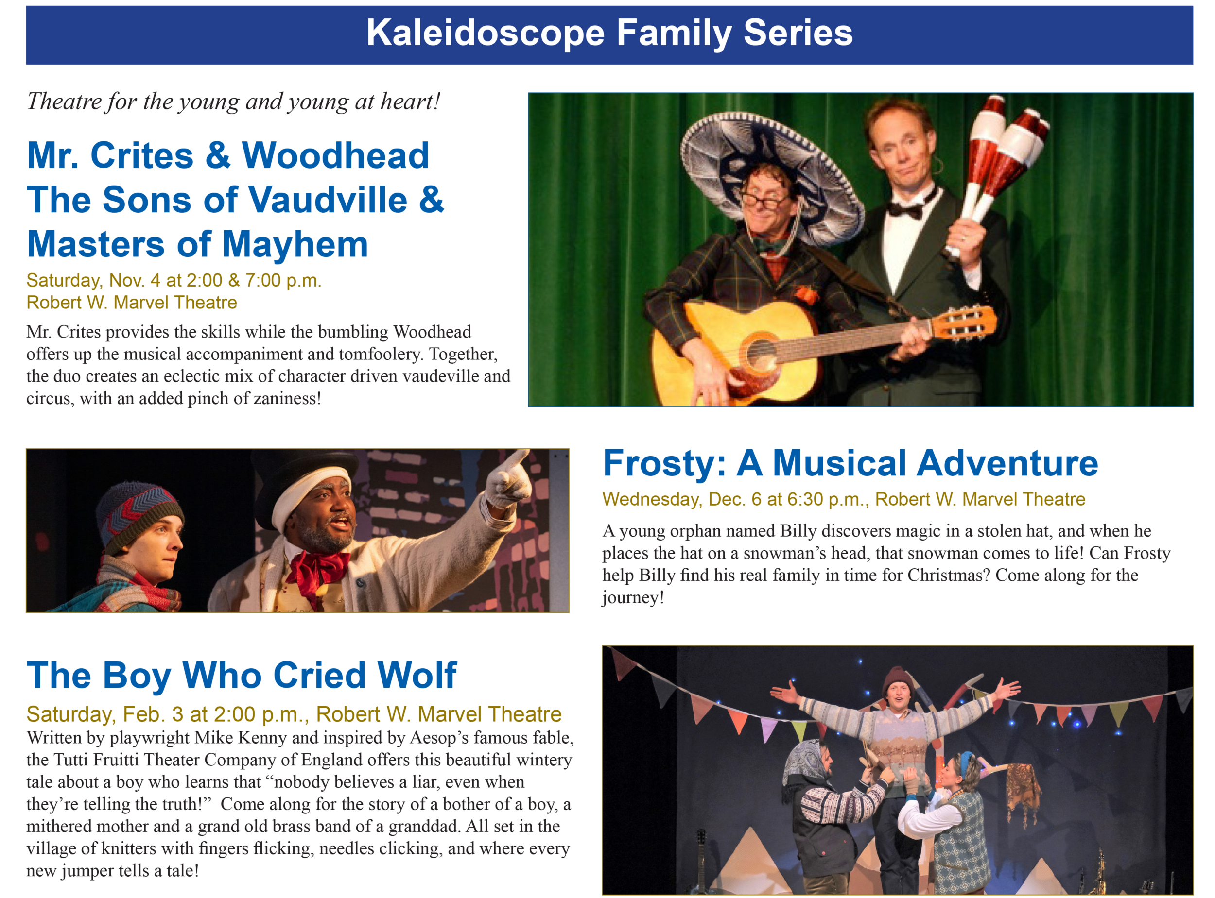 2023-24 Kaleidoscope Family Series Offerings