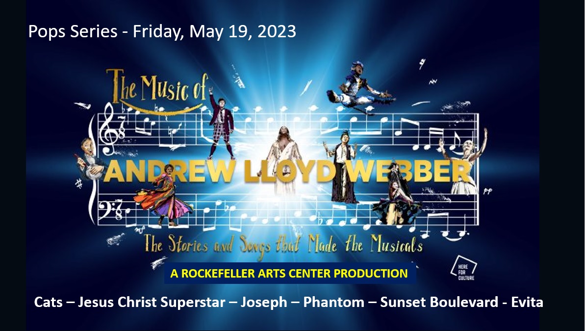 Graphic on music staff of Webber's Broadway Hits