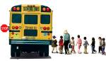 Children boarding a school bus