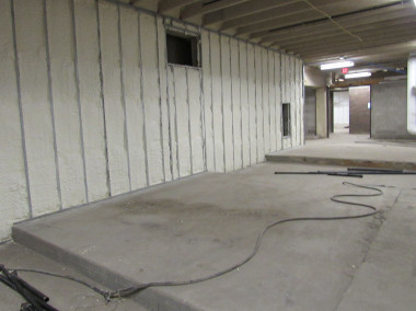 cmu wall after insulation