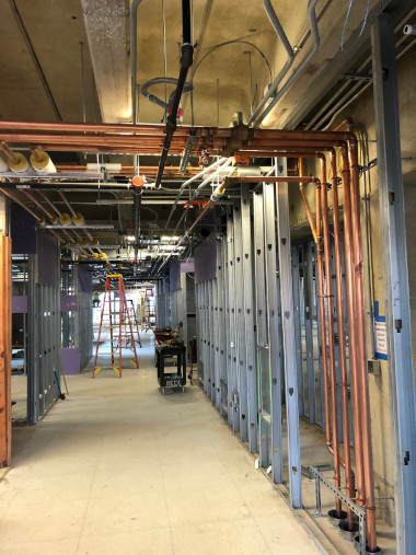 copper plumbing 2nd floor halls