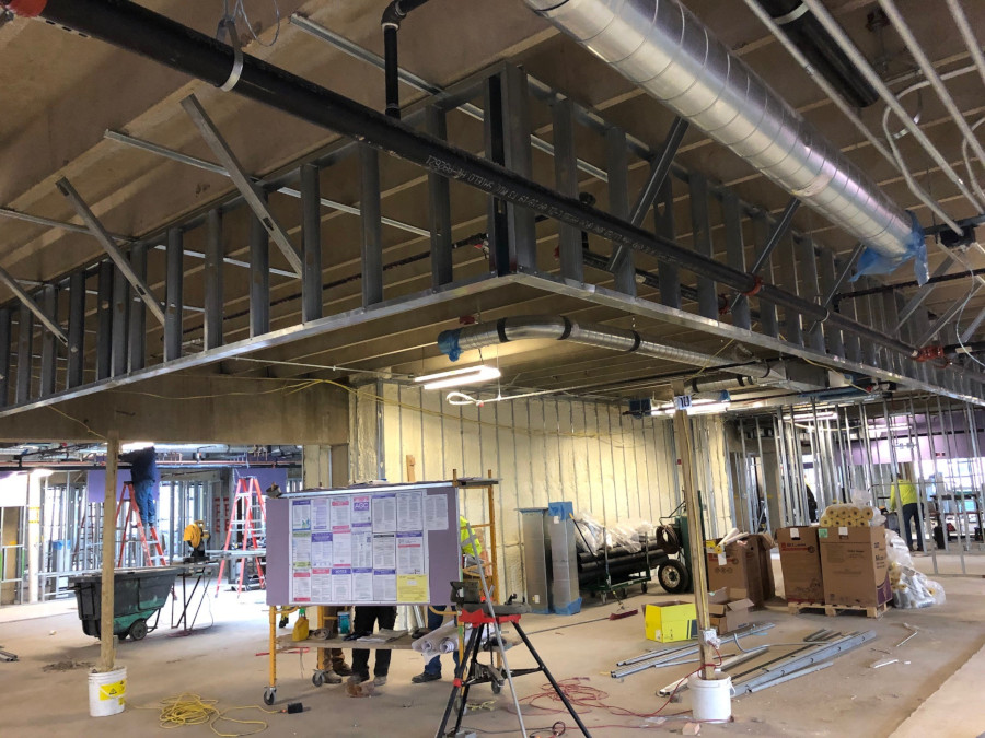 Soffit frame for glass wall Stanley CS ope lab