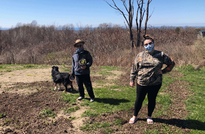 intern working at the preserve