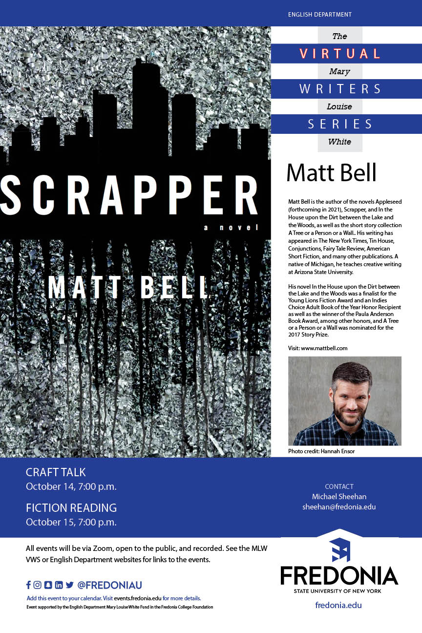 October 2020 Mary Louise White Visiting Writers Series: Matt Bell