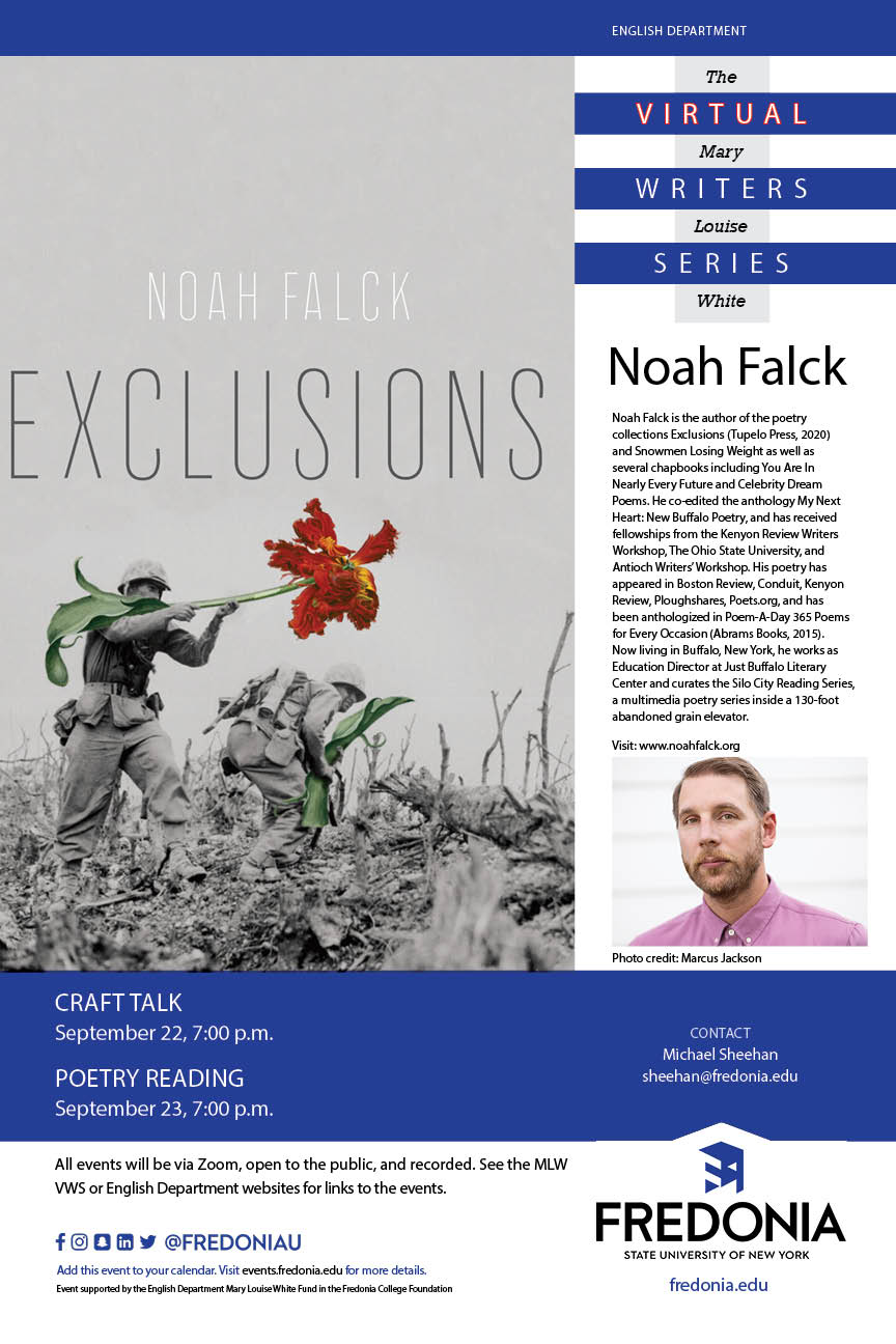 September 2020 Mary Louise White Visiting Writers Series: Noah Falck