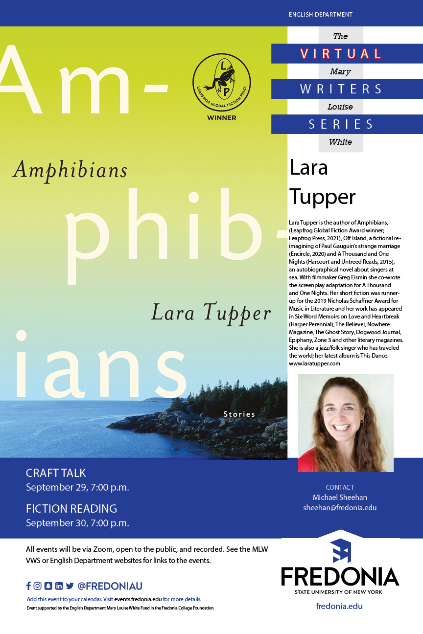 September 2021 Mary Louise White Visiting Writers Series: Lara Tupper