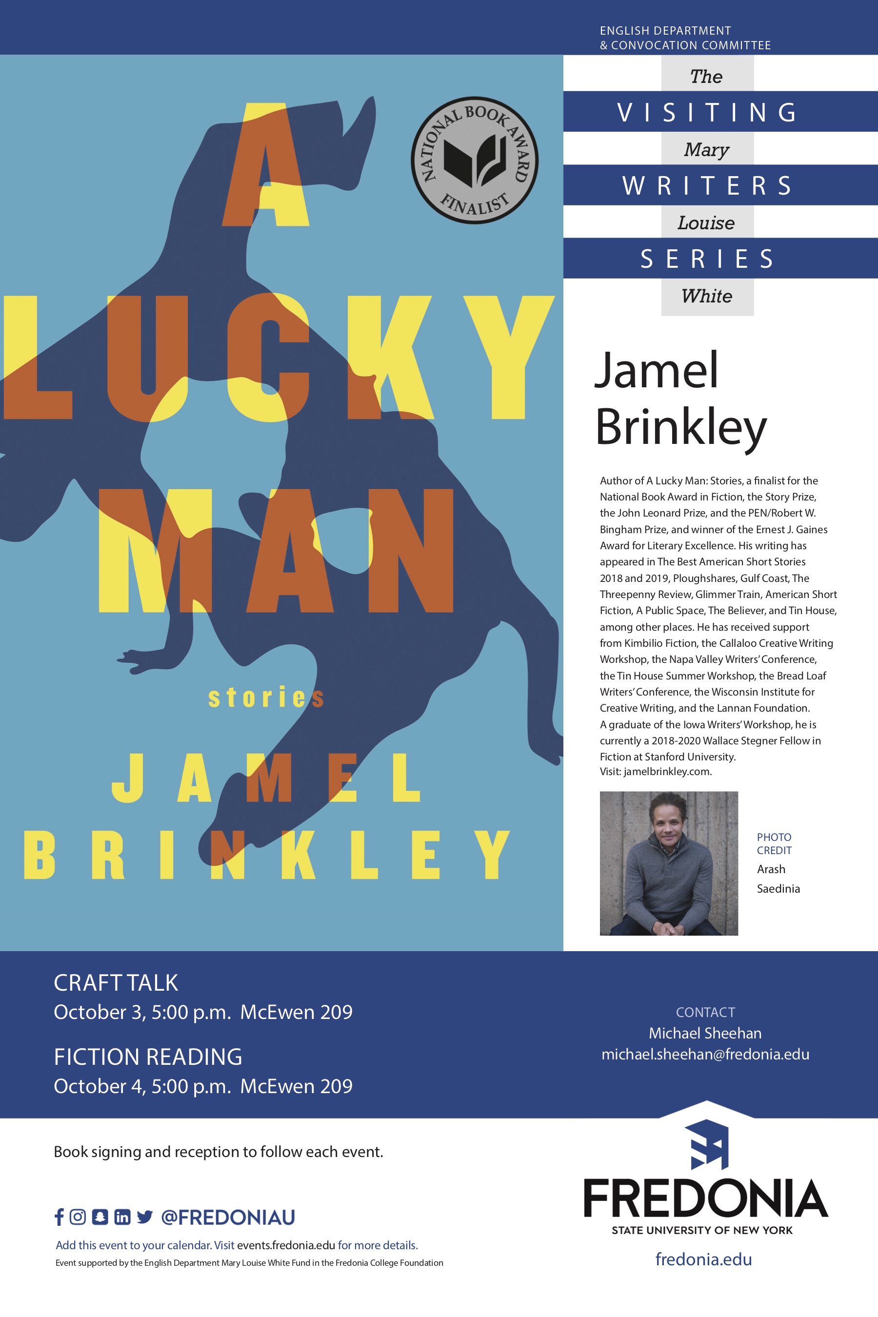 Jamel Brinkley, Fall 2019 MLW Visiting Writer