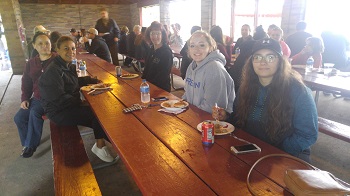 Dr. Arnavut and students at picnic