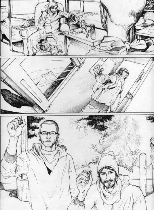 Aaron Bueg, comic page, Intermediate Illustration