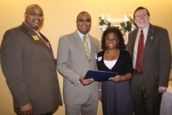 David White, Dr. Jeffrey J. Wallace, Dorena Johnson, and Dr. Dennis Hefner - 1st presentation of the Wallace Leadership Scholarship