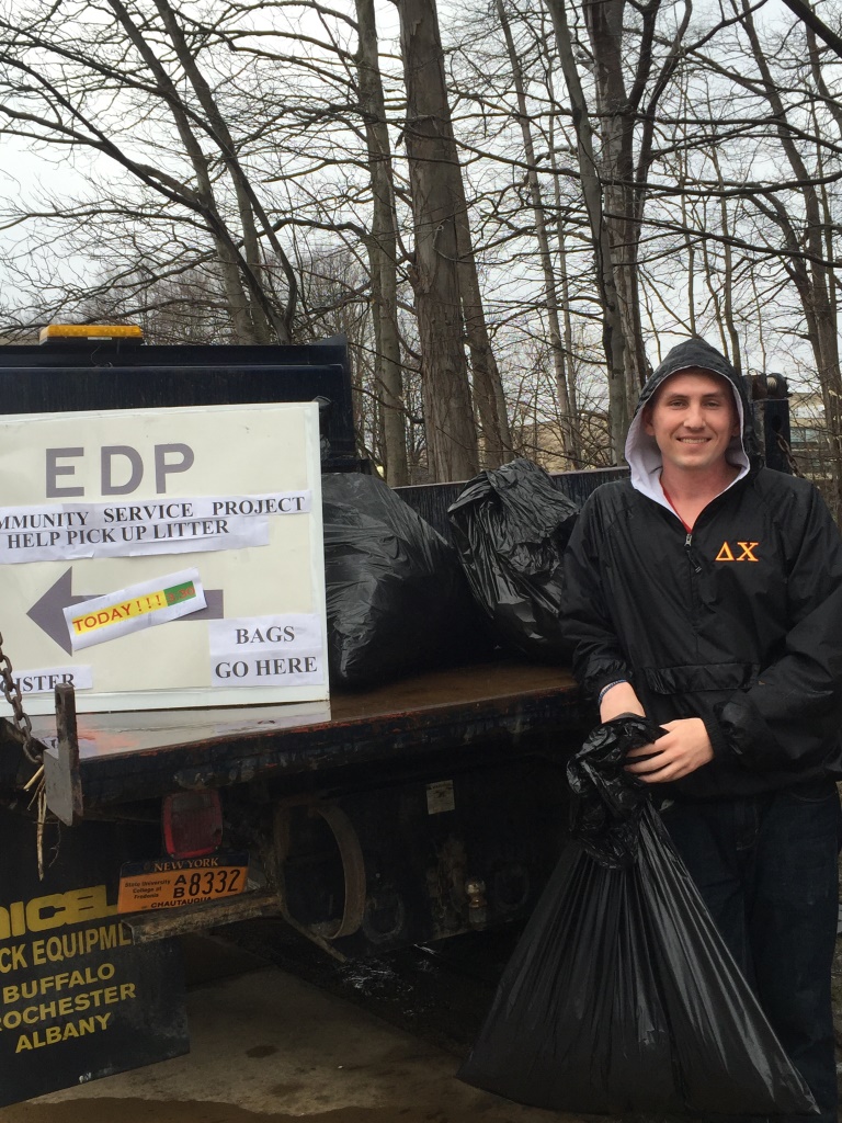 Ben helped pick up garbage - 4/9/15