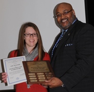 Sarah Chamberlain and Amy Masters were named 2014 Tutors of the Year. Amy is pictured with Mr. White, EDP Director