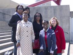 Tour continued outside Reed Library