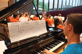 Jazz ensemble rehearsal