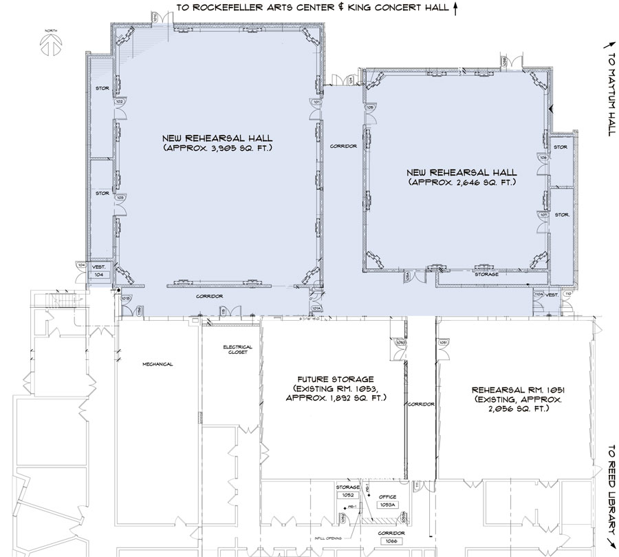 Mason Hall reheasal room addition project plans