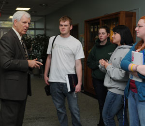 Jeffrey Dubois with students