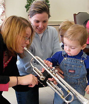 Mary Palmer with trumpet