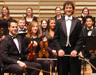 Dr. David Rudge and some members of the Fredonia Chamber Orchestra