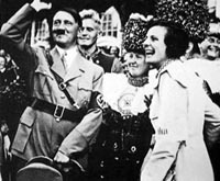 Leni Riefenstahl, at right, with Adolf Hitler