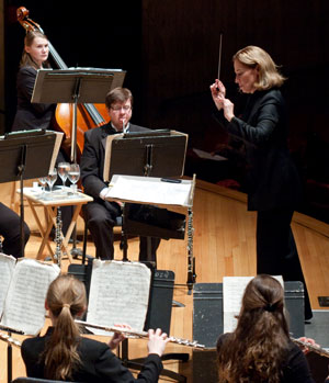 Paula Holcomb directing Wind Ensemble