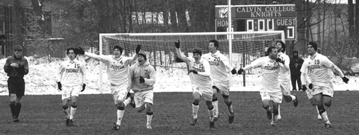 Men's soccer team celebrates win at NCAA championships in Fall 2005