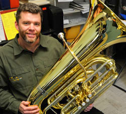 Raymond Stewart in his Mason Hall studio