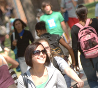 students on campus