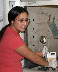 Image of Brittany Nighthawk in crime scene lab