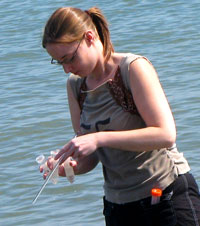 Marie Thomas researching e-coli sources in Lake Erie