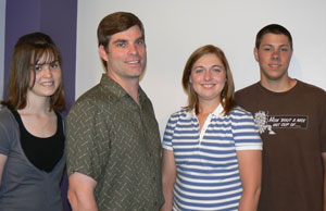 National’s general manager Brent J. Roggie presented Welch’s/National Grape Cooperative Scholarships to three students from Chautauqua County who will be attending SUNY Fredonia this fall. From left to right are Lianna LeBarron, Mr. Roggie, Hillary Barger and Nate Schroeder.