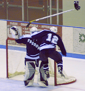 Celebrating the winning goal