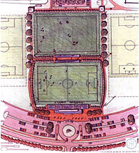 Architect's drawing of Stadium and Gateway circle