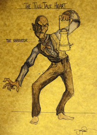 Sketch of the narrator from The Tell-Tale Heart, by Josh Porter