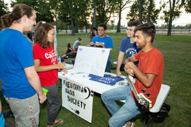 student at table at Activities Night