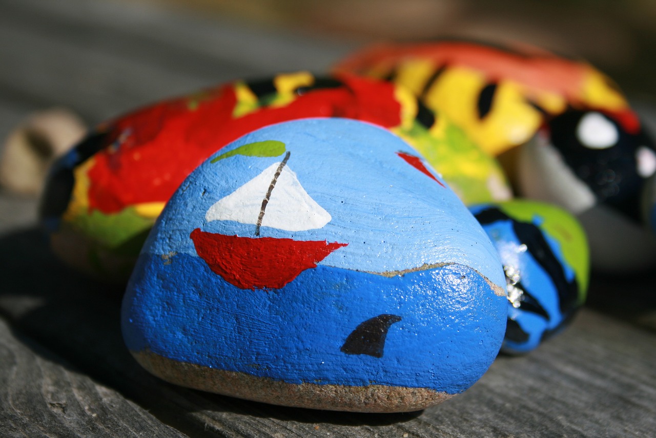 Perler Beads and Rock Painting meet-up picture (painted rock).